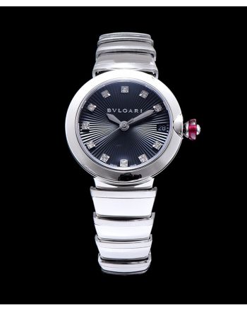 Bvlgari stainless steel and diamond watch Black