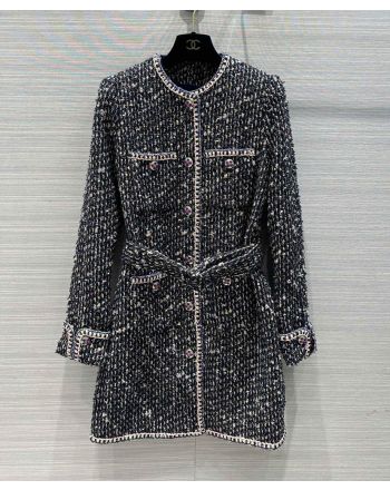 Chanel Women's Tweed Dress Black