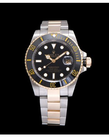 Rolex Submariner Two Tone Automatic Watch Black