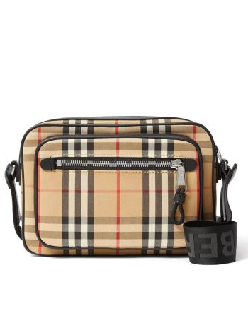 Burberry Vintage Check and Leather Crossbody Bag Apricot