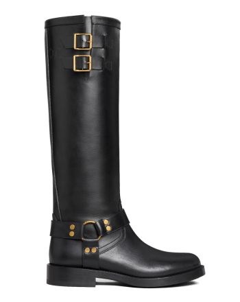 Celine Women's High Boot Celine Biker In Calfskin Black