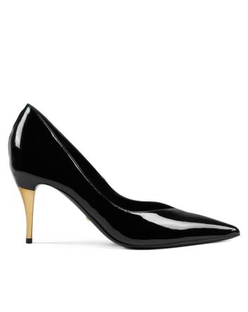 Gucci Women's Mid-heel Patent Pump 716687 Black