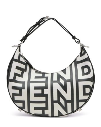 Fendi Fendigraphy Small Two-tone printed leather Fendi Roma Capsule Bag 8BR798 Black